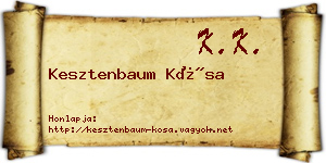 Kesztenbaum Kósa névjegykártya